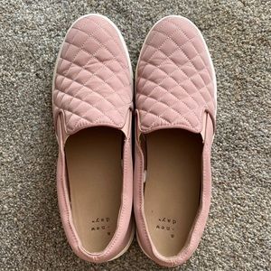 Pink Quilted Slide On Shoes